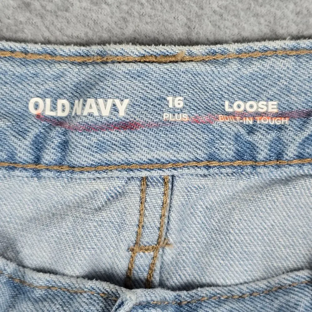 Old Navy Girls 16 Plus Light Wash Loose Jeans 32x30 Adjustable Waist